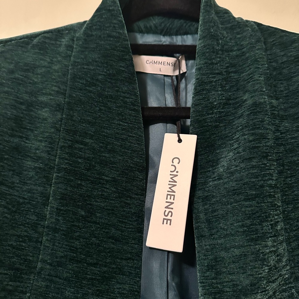 COMMENSE Deep Emerald Open-Front Blazer